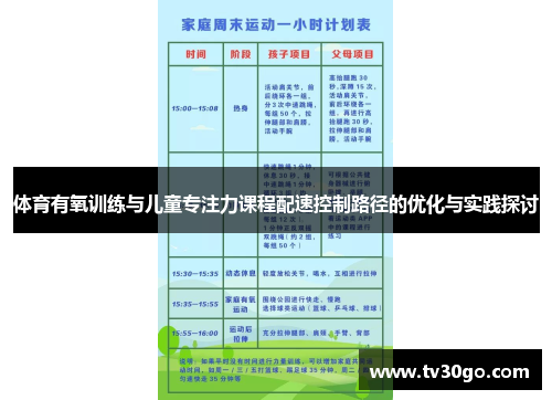 体育有氧训练与儿童专注力课程配速控制路径的优化与实践探讨